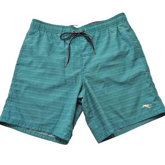 Ted Baker Men's Blue Patterned Swim Trunk Shorts Sz 3/M Beach Nautical Preppy - Picture 1 of 8